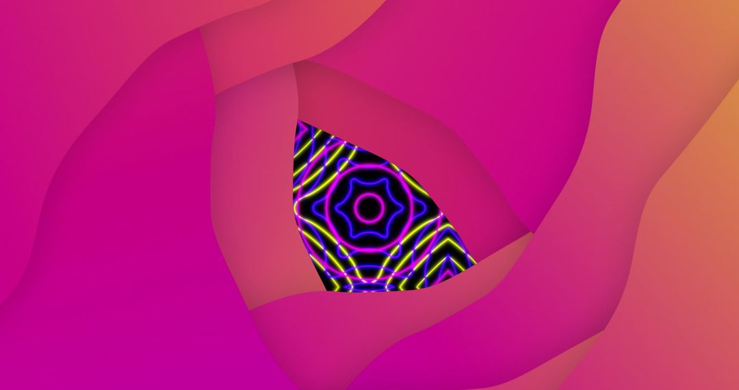 Vibrant Abstract Geometric Shapes with Kaleidoscopic Patterns