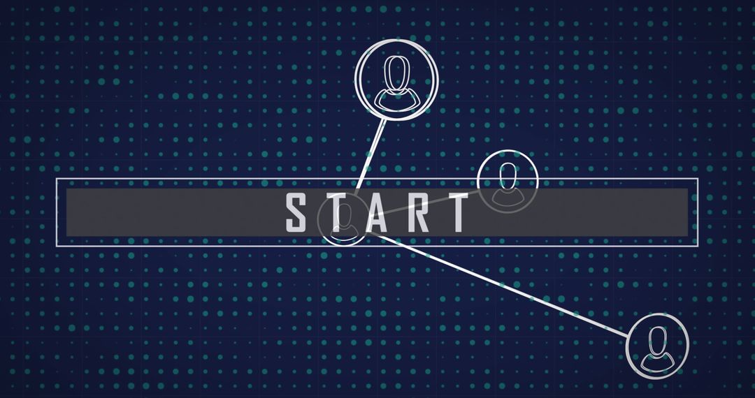 Networking Concept with Profile Icons and Start Button