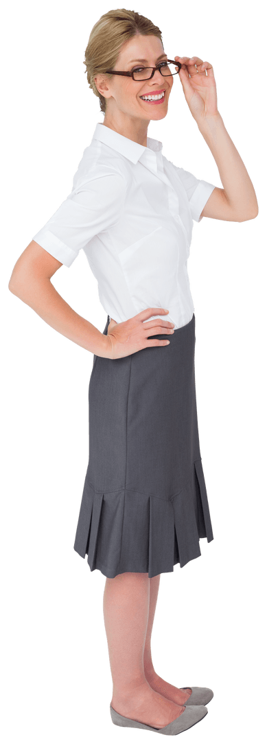 Caucasian Businesswoman in Professional Attire on Transparent Background
