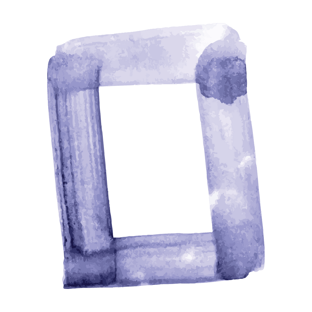 Abstract Purple Square Brush Stroke on Transparent Background