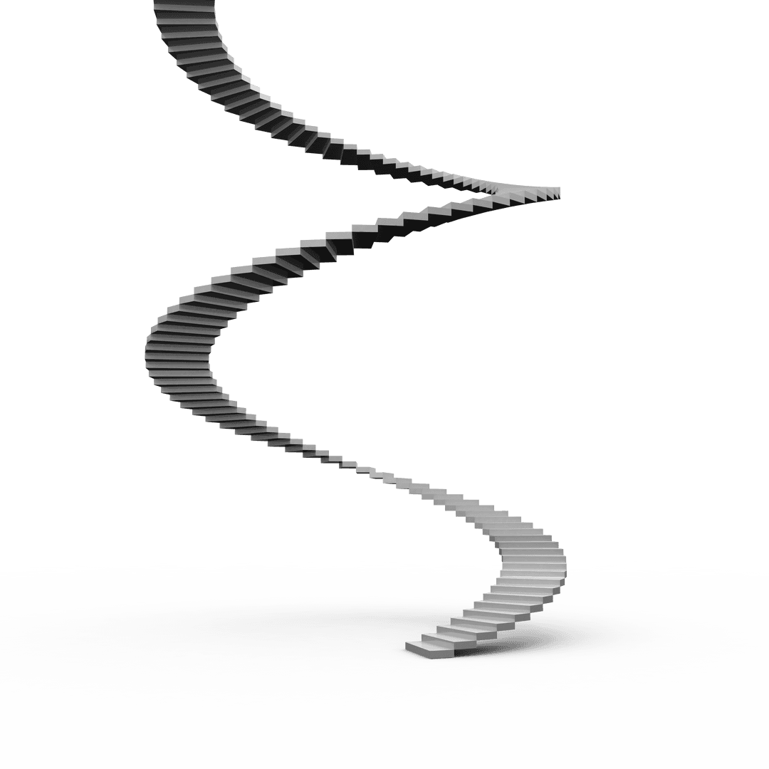 Abstract Spiral Staircase on Transparent Background