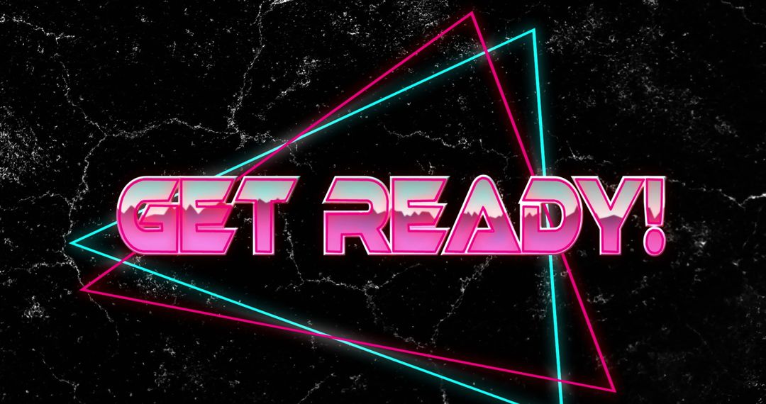 Neon Geometric Text Design with Vibrant Colors