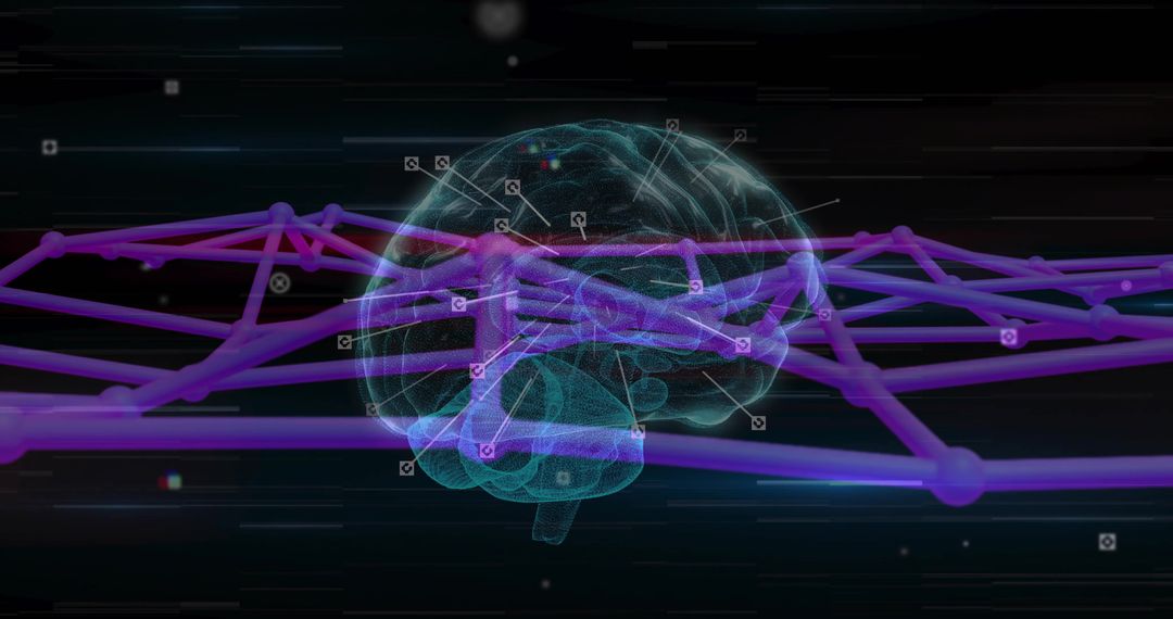 Futuristic 3D Brain Model in Virtual Cyberspace