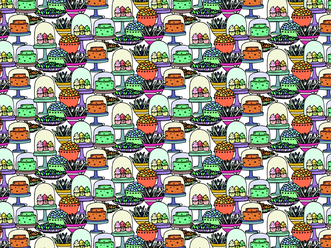 Transparent Background with Assorted Sweet Treats Pattern