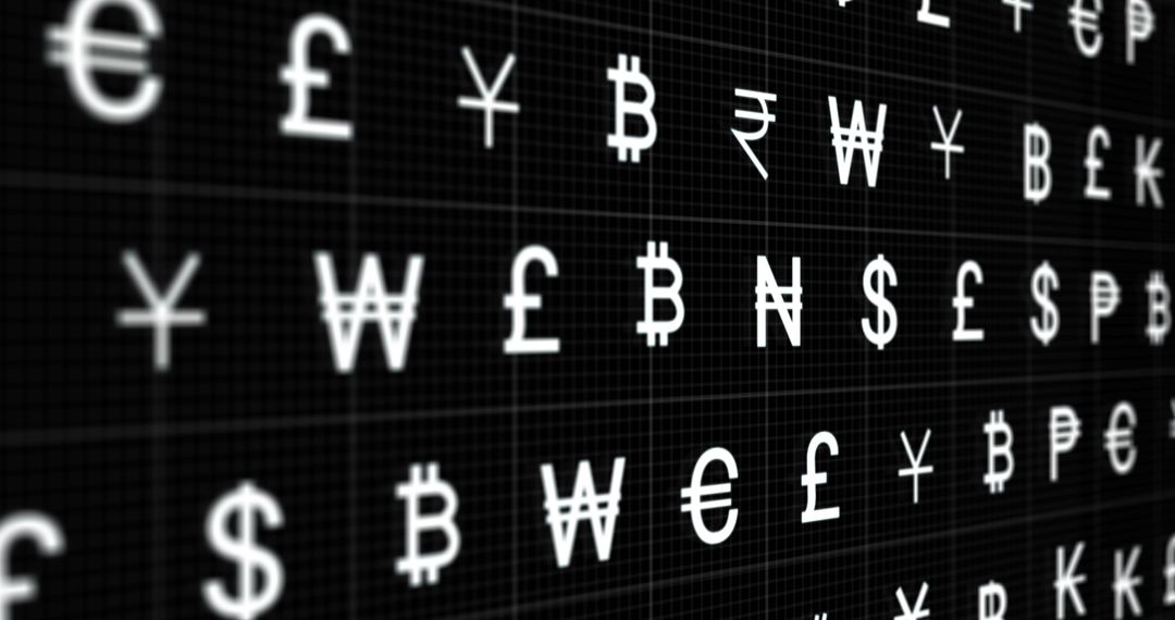 Dynamic Rows of Currency Symbols Moving in Flow