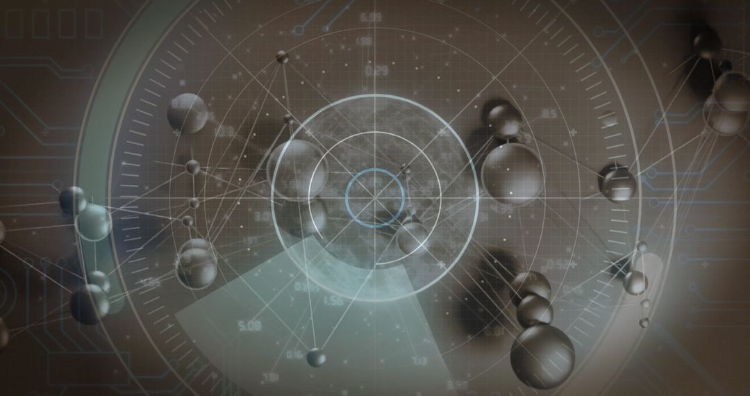 Abstract Digital Network Interface with Geometric Shapes