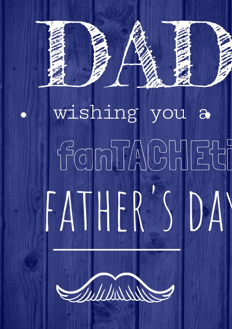 Father's Day Card with Mustache Theme and Rustic Background - Download Free Stock Templates Pikwizard.com