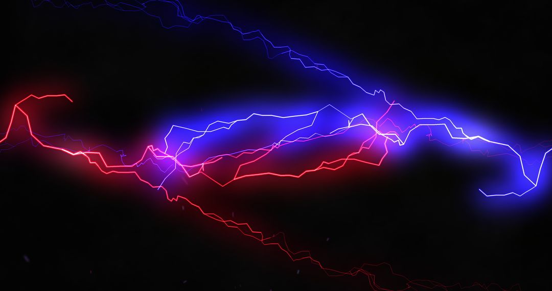 Energetic Red and Blue Lightning Bolts on Dark Background - Free Images, Stock Photos and Pictures on Pikwizard.com