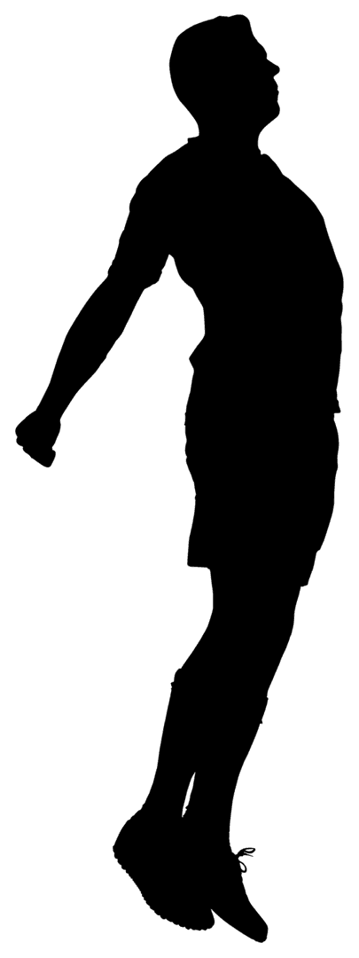 Silhouette of Athlete Jumping with Transparent Background