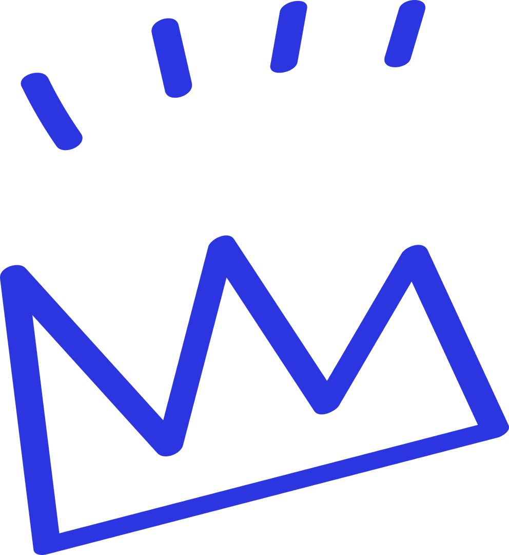 Transparent Blue Crown Icon Abstract Design with Jagged Peaks