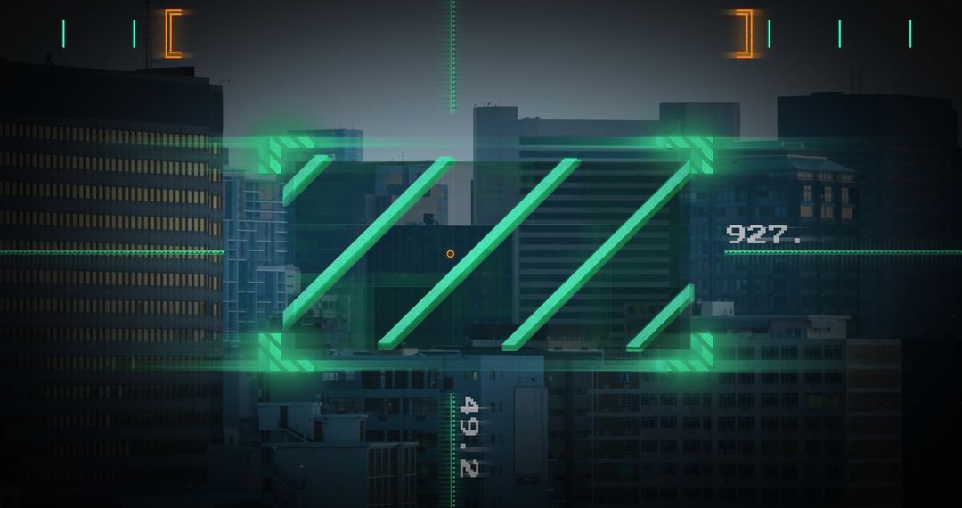 Digital Overlay on Cityscape Illustrating Urban Data Connections