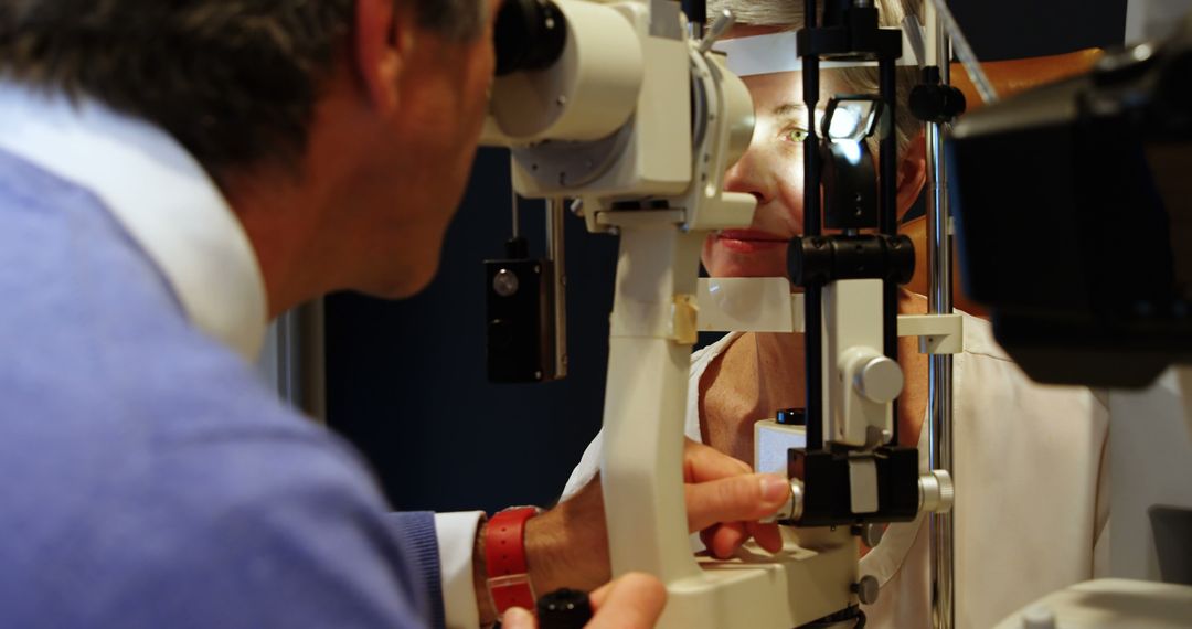 Optometrist Examining Patient with Slit Lamp - Free Images, Stock Photos and Pictures on Pikwizard.com