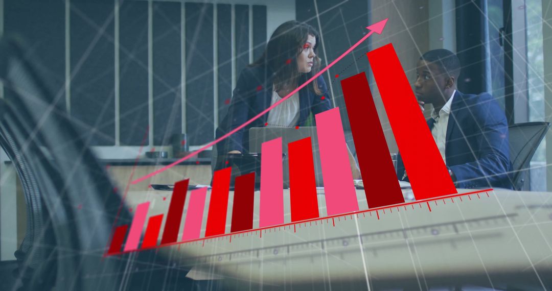 Diverse Business Professionals Analyzing Growth Chart