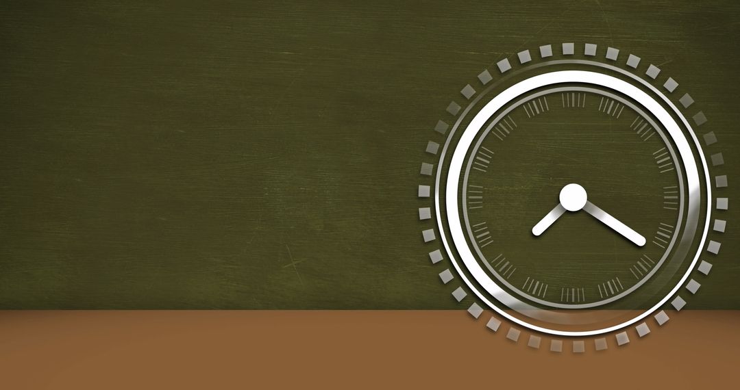 Abstract Clock on Minimalist Brown Background