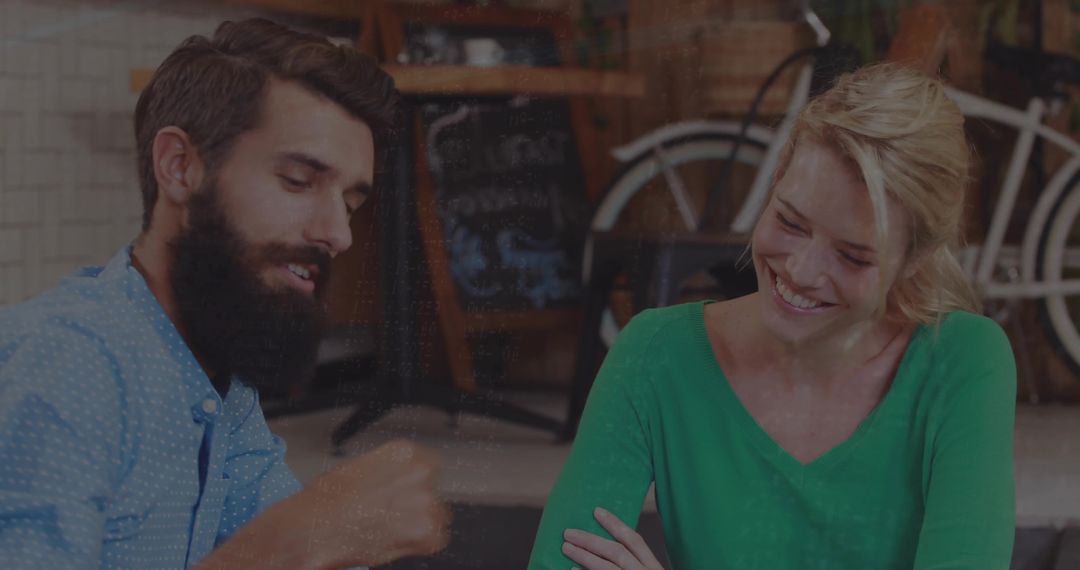 Casual Conversation at Urban Cafe with Bearded Man and Woman