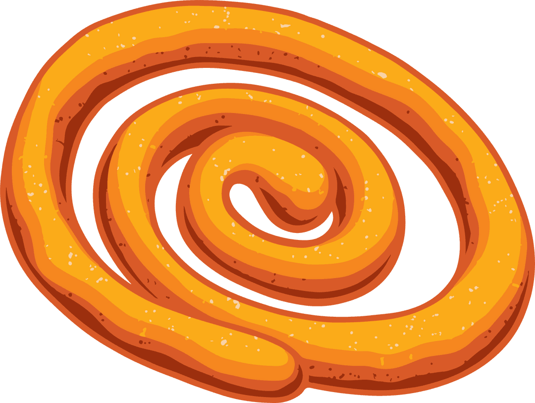 Abstract Orange Spiral with Speckled Texture on Transparent