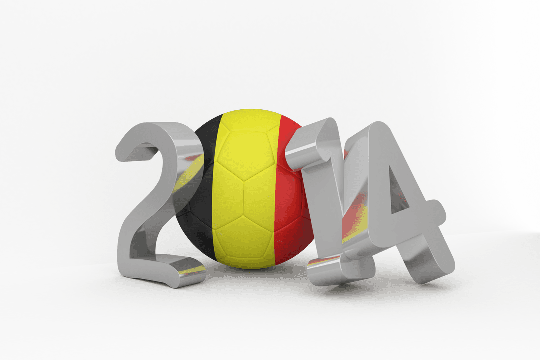 Transparent 2014 Graphic with Belgian Flag Soccer Ball
