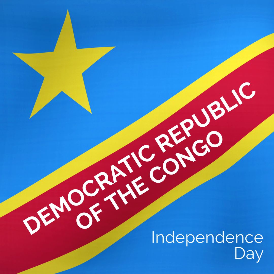 Congolese Independence Day Celebration with Flag and Text