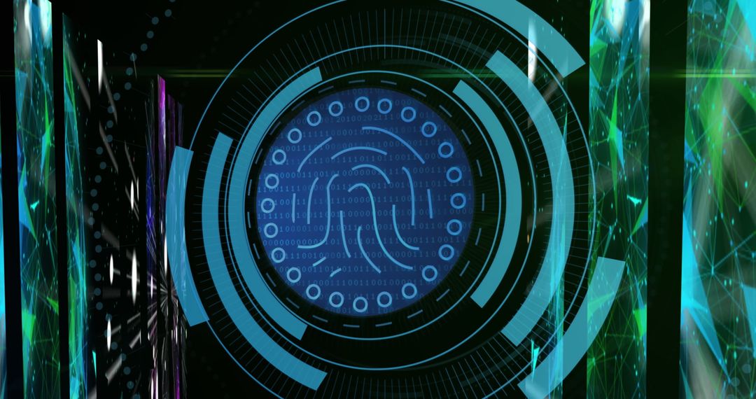 Futuristic Biometric Security Interface with Fingerprint