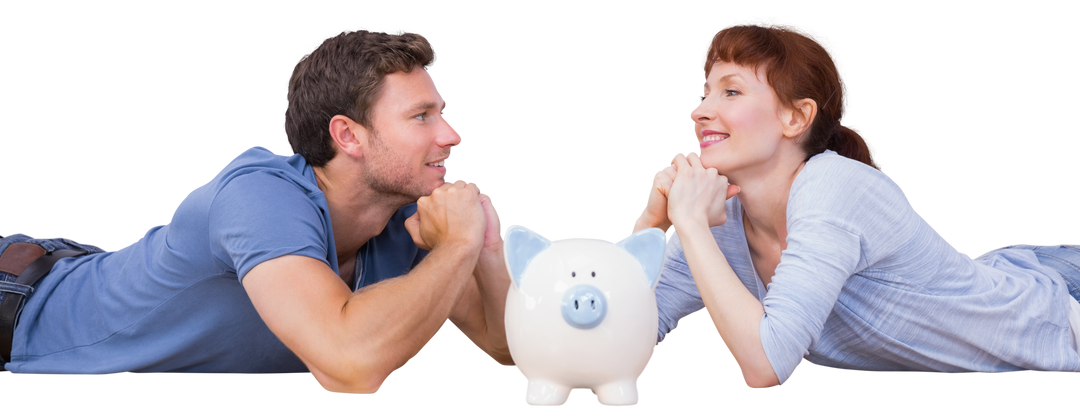 Happy Couples Saving Money Piggy Bank Financial Transparent Background - Download Free Stock Images Pikwizard.com