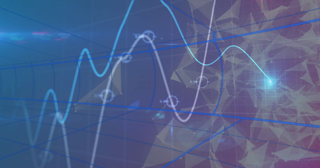 Futuristic Digital Data Trend Lines in abstract Grid