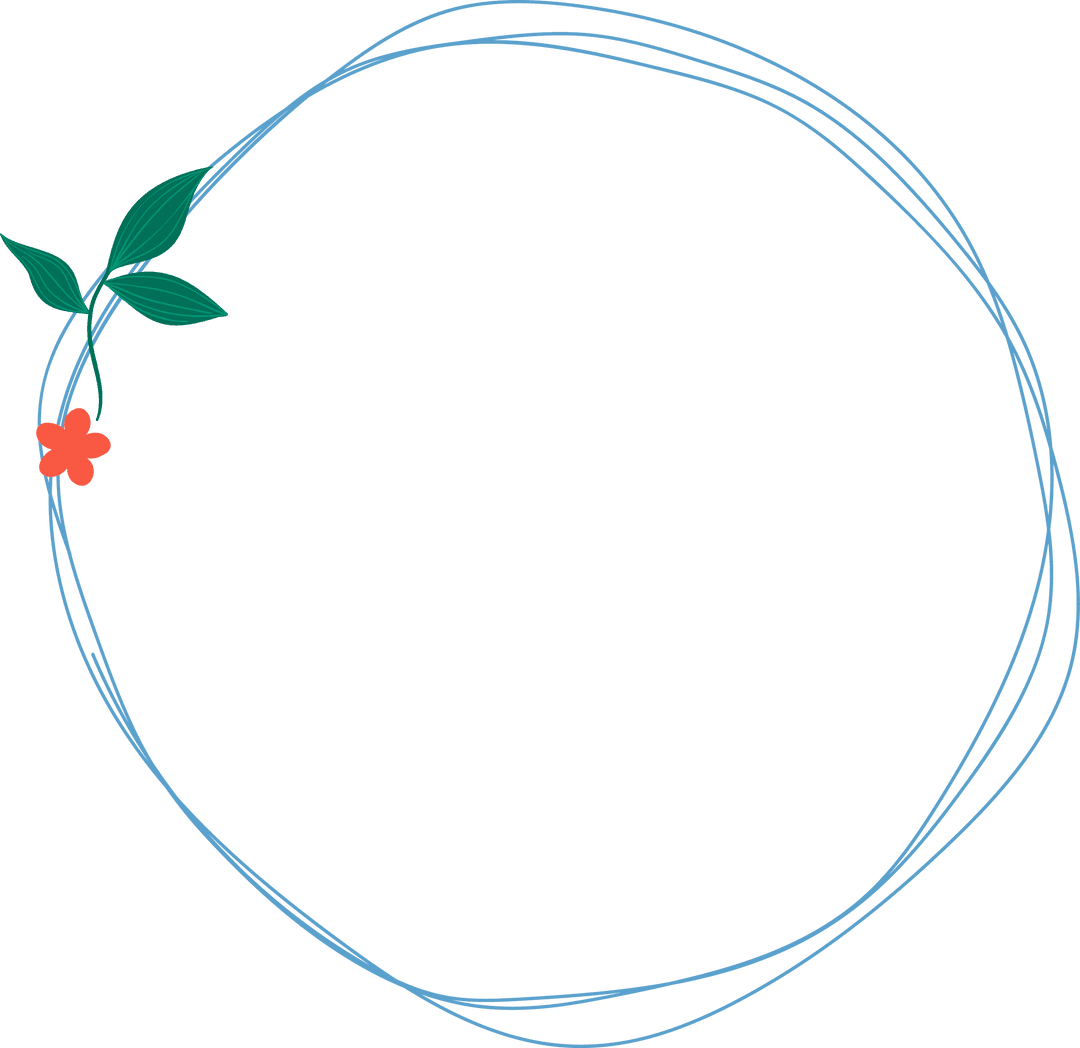 Transparent Botanical Wreath Frame with Minimalist Design