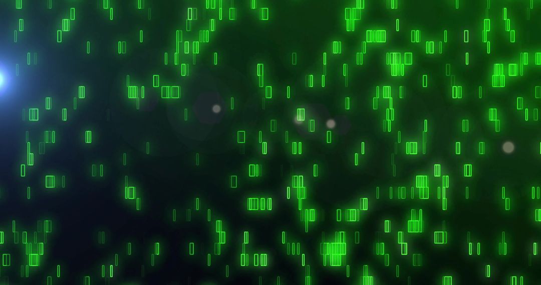 Glowing Matrix-Inspired Code Blocks Green Cyber Tech
