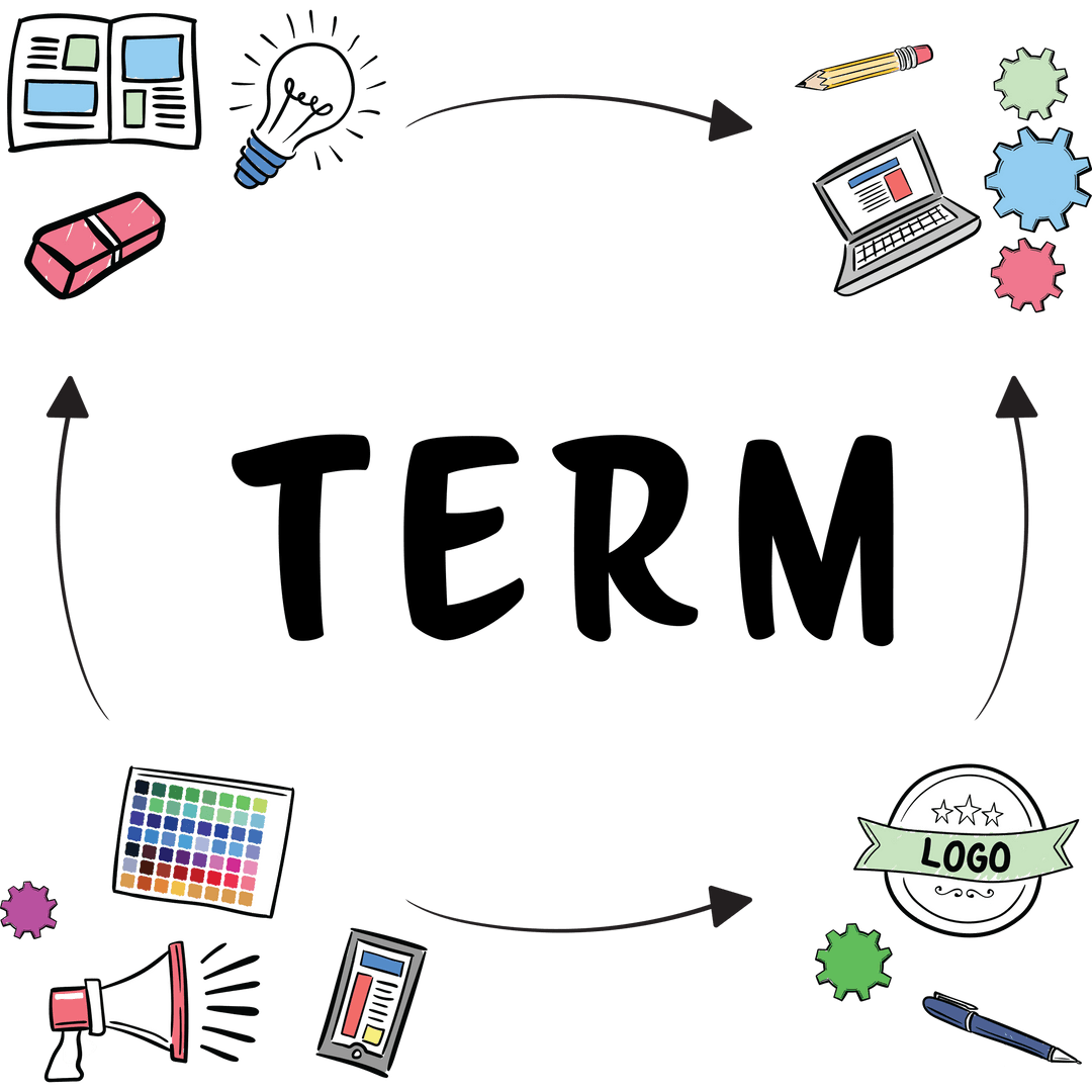 Colorful Symbols with Transparent Workflow Concept on Background