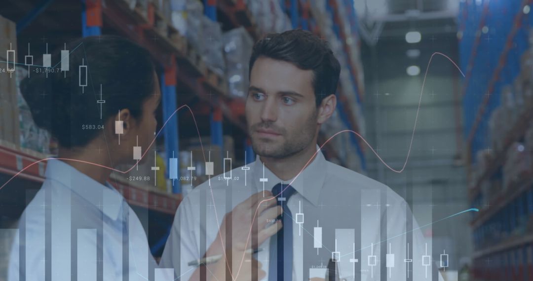 Warehouse Team Analyzing Financial Data and Economic Trends