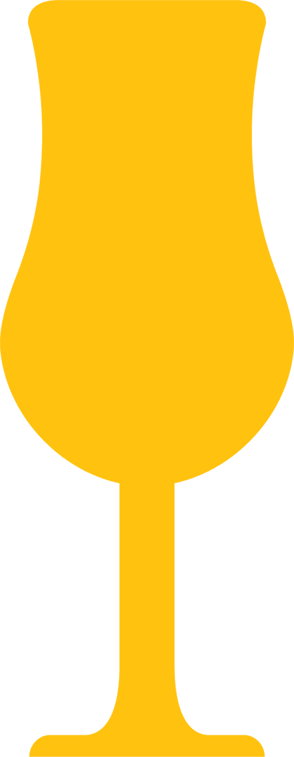 Large Yellow Glass on Transparent Background for Celebrations