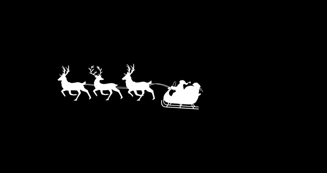 Santa's Sleigh Silhouette Against Black Background - Free Images, Stock Photos and Pictures on Pikwizard.com