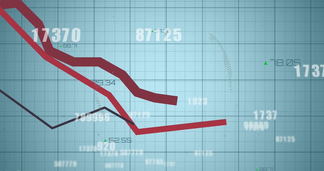 Declining Stock Market Trends with Digital World Map