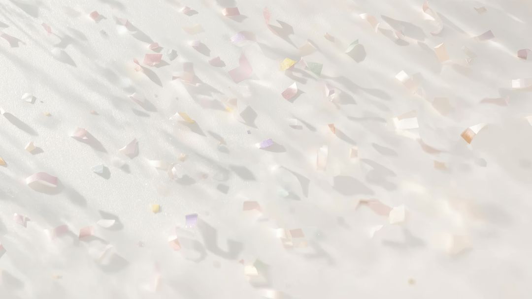 Elegant Pastel Confetti Casting Soft Shadows on White Background
