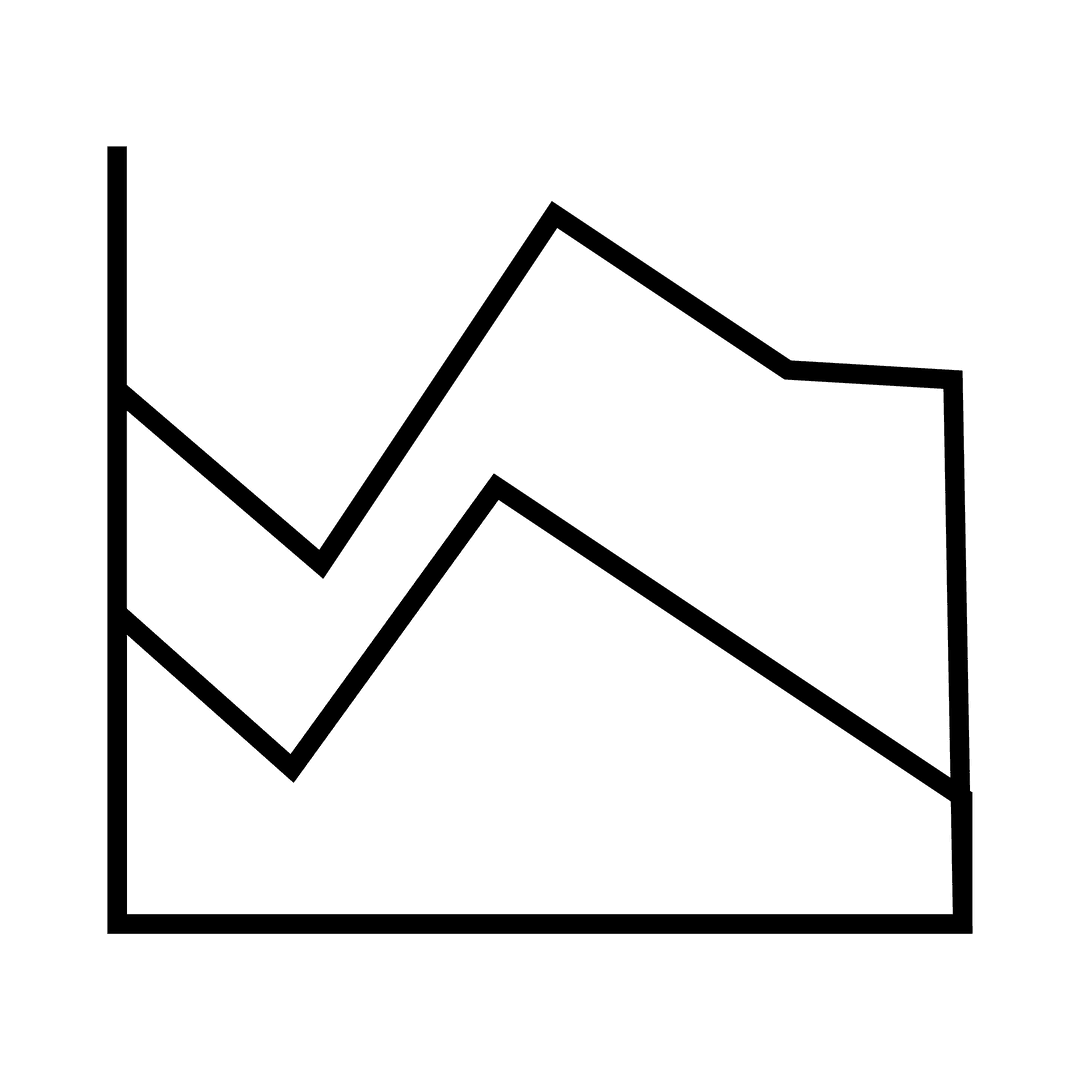 Black Chart on Transparent Background Illustrating Business Growth