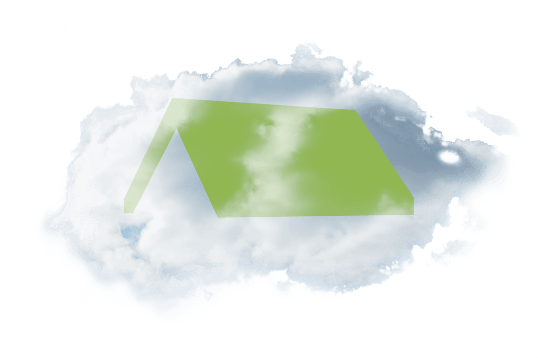 Transparent Illustration Green Roof in Cloud Concept