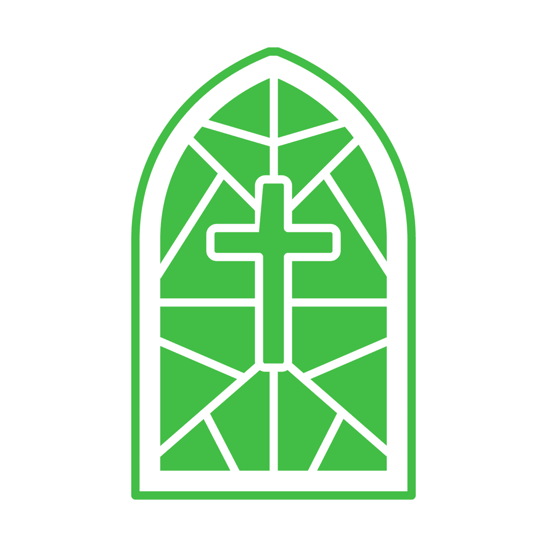 Stained Glass Cross Design on Transparent Background