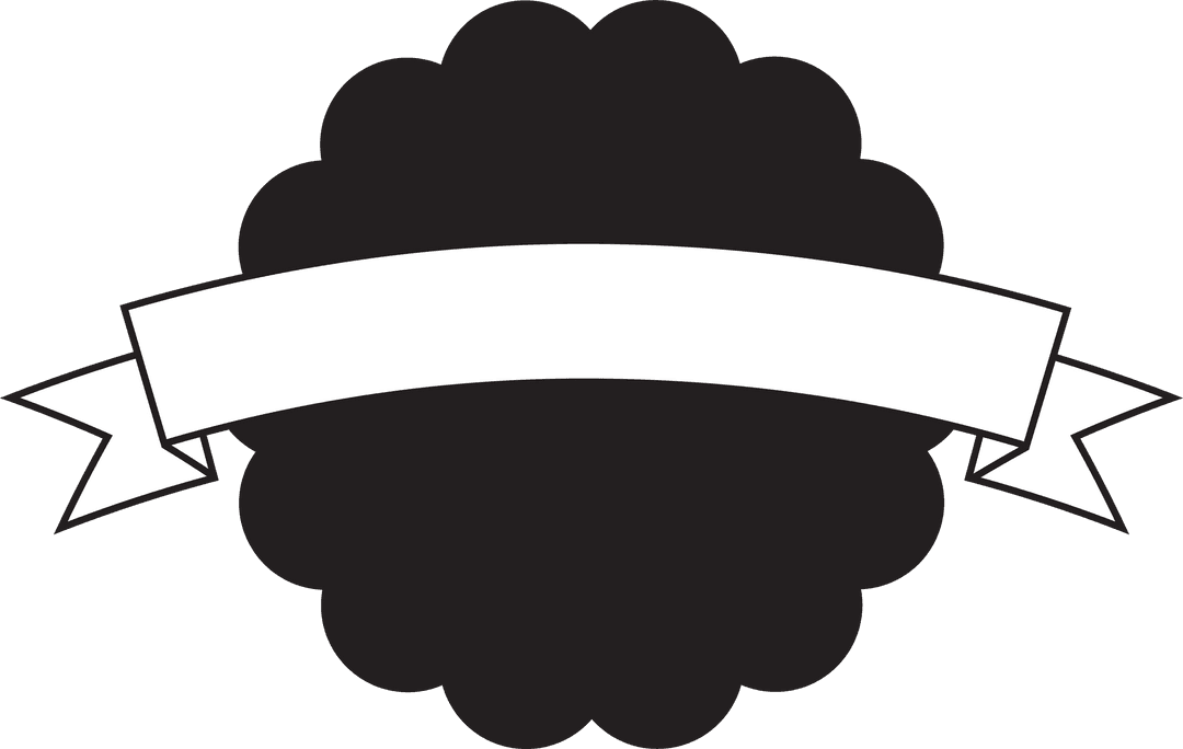 Classic Ribbon Badge Template with Transparent Background