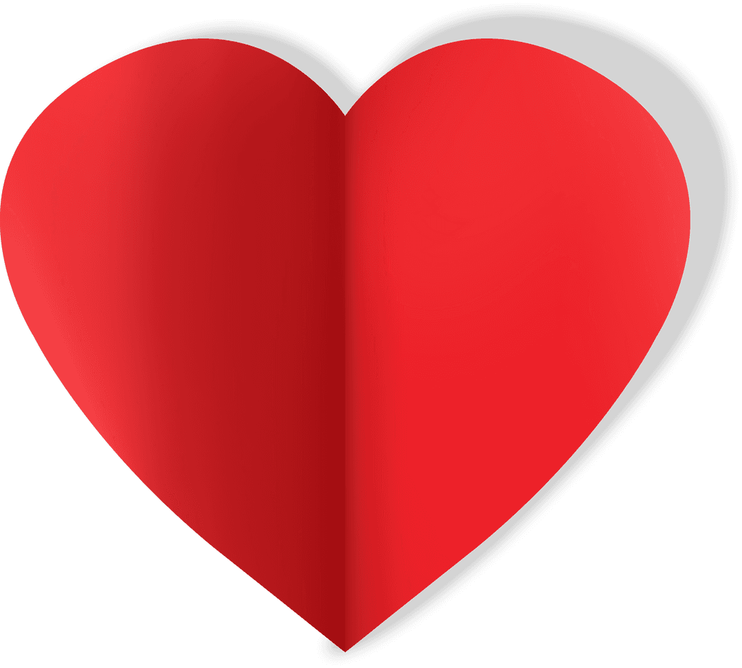 Glossy Red Heart on Transparent Background for Love and Romance