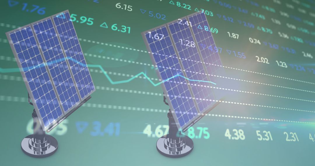 Solar Panels Against Financial Data Dashboard