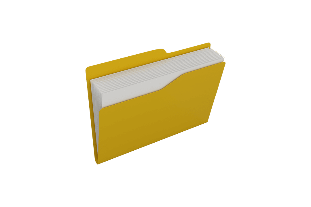 Yellow File Folder Transparent Design on White Background
