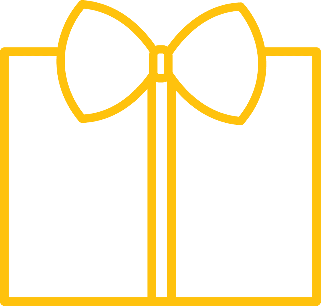 Yellow Present Icon with Transparent Background