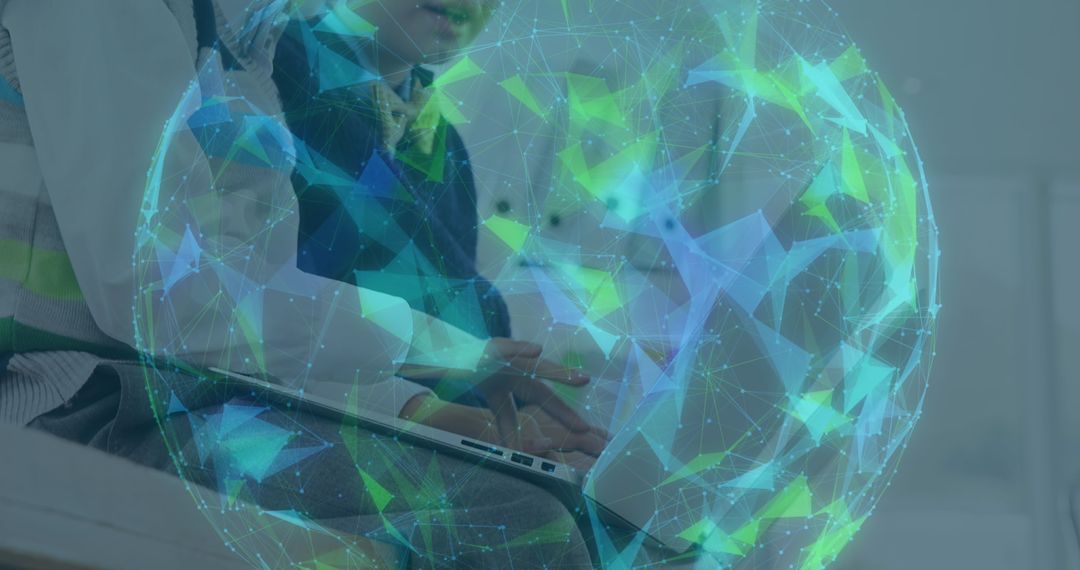 Schoolboy Engaging with Digital World through Laptop