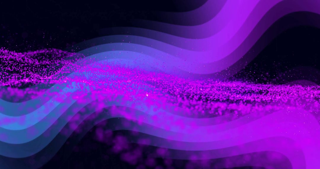 Dynamic Purple Particle Waves on Dark Background