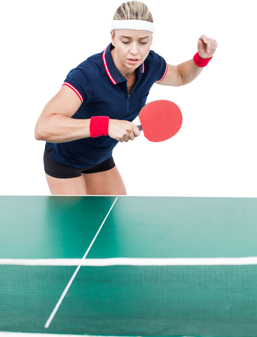 Transparent Female Athlete Playing Ping Pong Focused on Table Tennis Match - Download Free Stock Images Pikwizard.com