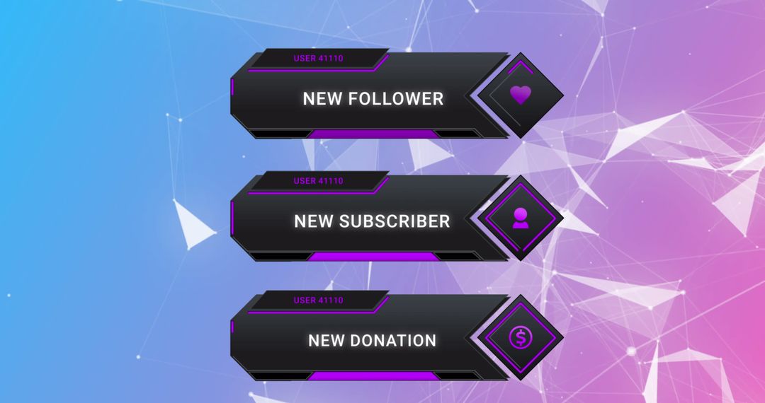 Digital Notification Stream Alerts for Subscribers and Donations