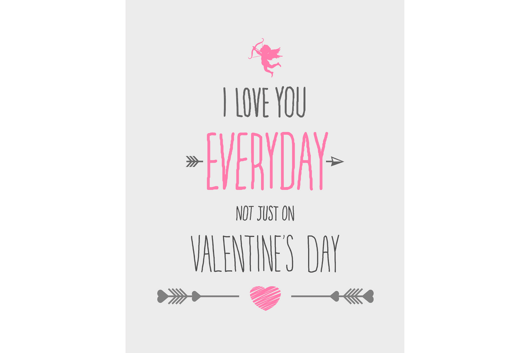 Love Message with Heart and Arrows on Transparent Background