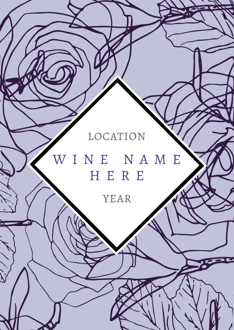 Elegant Wine Brand Label with Sophisticated Floral Design