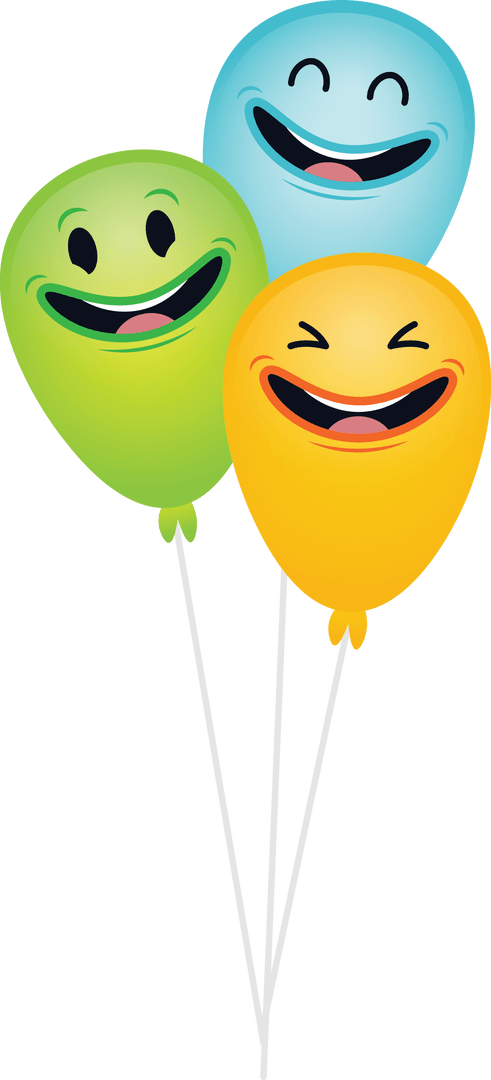 Smiling Balloons on Transparent Background for Celebrations