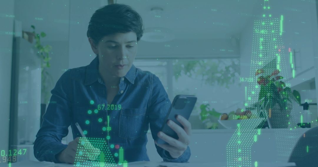 Business Professional Analyzing Real-Time Financial Data on Smartphone