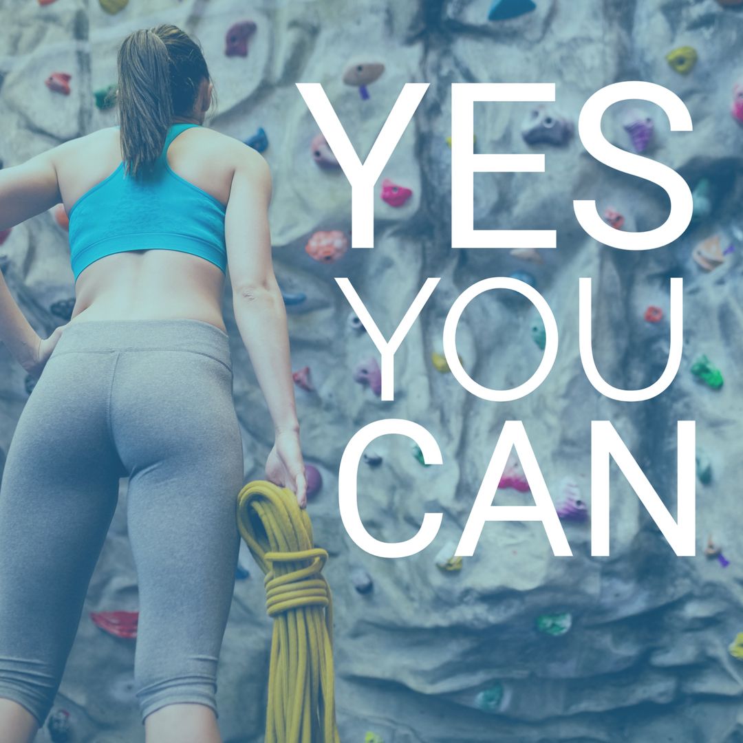 Empowered Rock Climber Inspiring Perseverance and Fitness